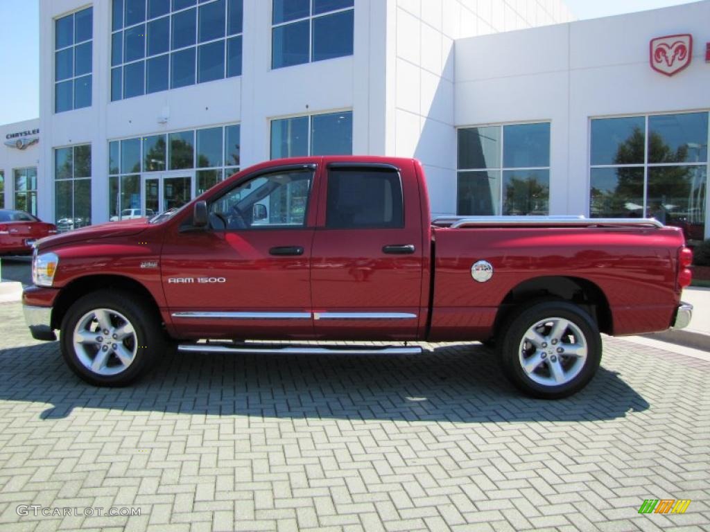 2007 Ram 1500 ST Quad Cab - Inferno Red Crystal Pearl / Medium Slate Gray photo #2