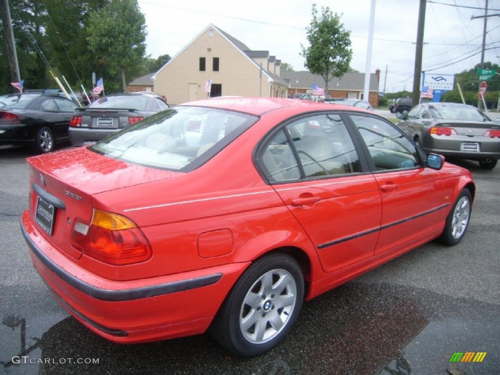 2001 3 Series 325i Sedan - Bright Red / Beige photo #5