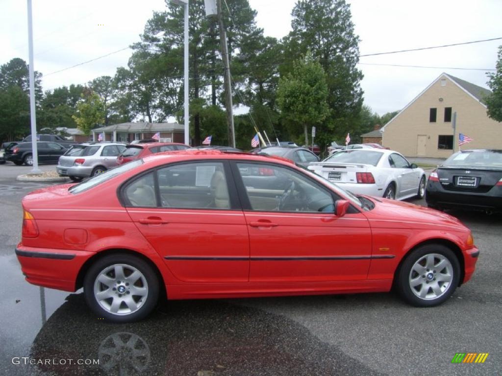 2001 3 Series 325i Sedan - Bright Red / Beige photo #6