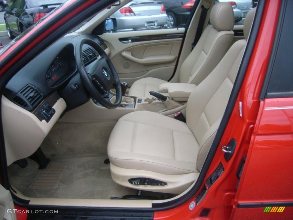 2001 3 Series 325i Sedan - Bright Red / Beige photo #14