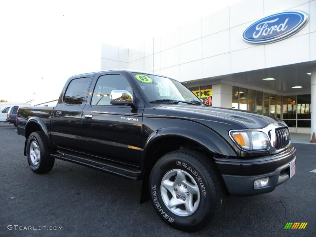 2003 Tacoma V6 TRD Double Cab 4x4 - Black Sand Pearl / Charcoal photo #1