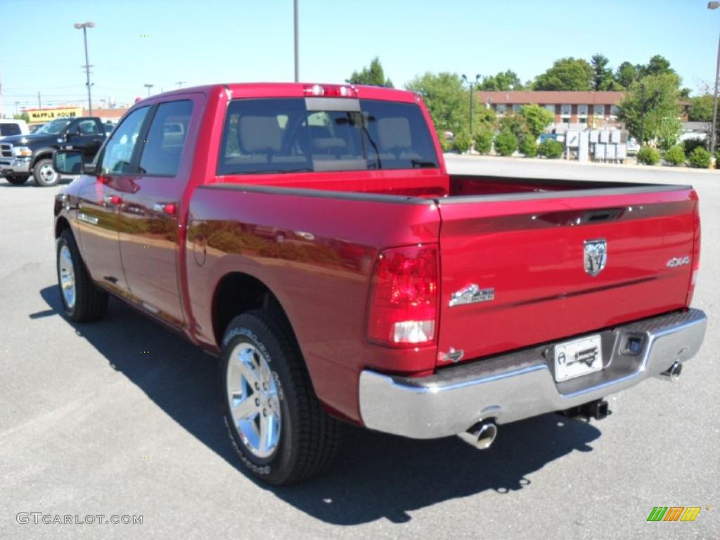 2011 Ram 1500 Big Horn Crew Cab 4x4 - Deep Cherry Red Crystal Pearl / Light Pebble Beige/Bark Brown photo #2