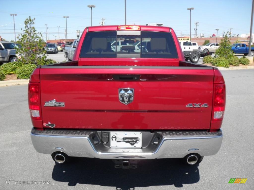 2011 Ram 1500 Big Horn Crew Cab 4x4 - Deep Cherry Red Crystal Pearl / Light Pebble Beige/Bark Brown photo #3