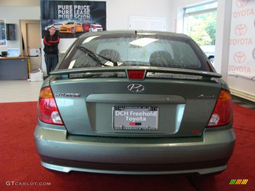 2003 Accent GT Coupe - Quartz Green Metallic / Gray photo #8