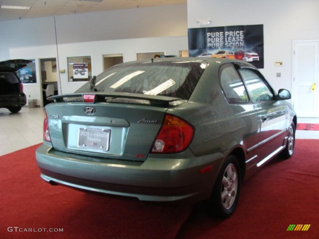 2003 Accent GT Coupe - Quartz Green Metallic / Gray photo #10