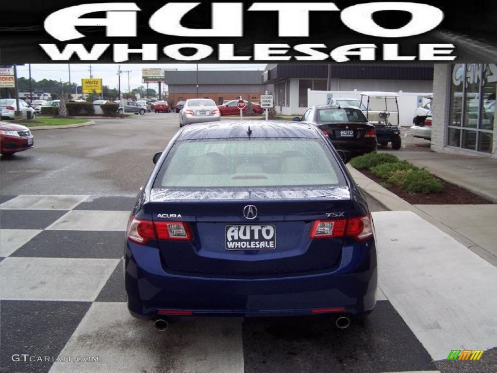 2009 TSX Sedan - Vortex Blue Pearl / Taupe photo #3