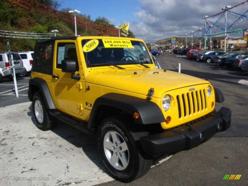 2008 Wrangler X 4x4 - Detonator Yellow / Dark Slate Gray/Medium Slate Gray photo #6