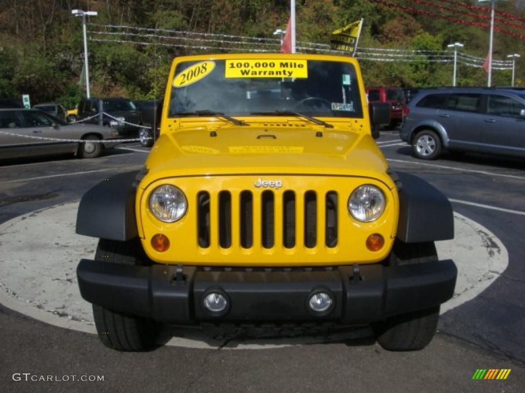 2008 Wrangler X 4x4 - Detonator Yellow / Dark Slate Gray/Medium Slate Gray photo #7