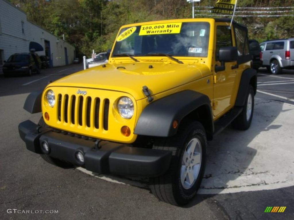 2008 Wrangler X 4x4 - Detonator Yellow / Dark Slate Gray/Medium Slate Gray photo #8