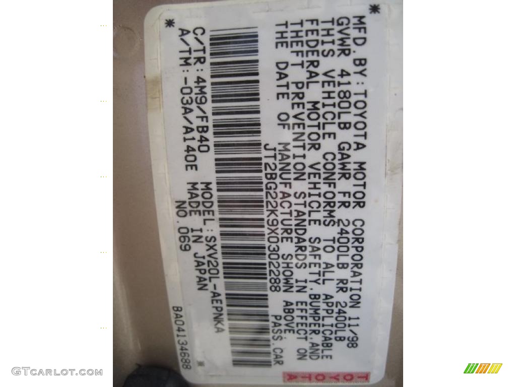 1999 Camry LE - Cashmere Beige Metallic / Oak photo #13