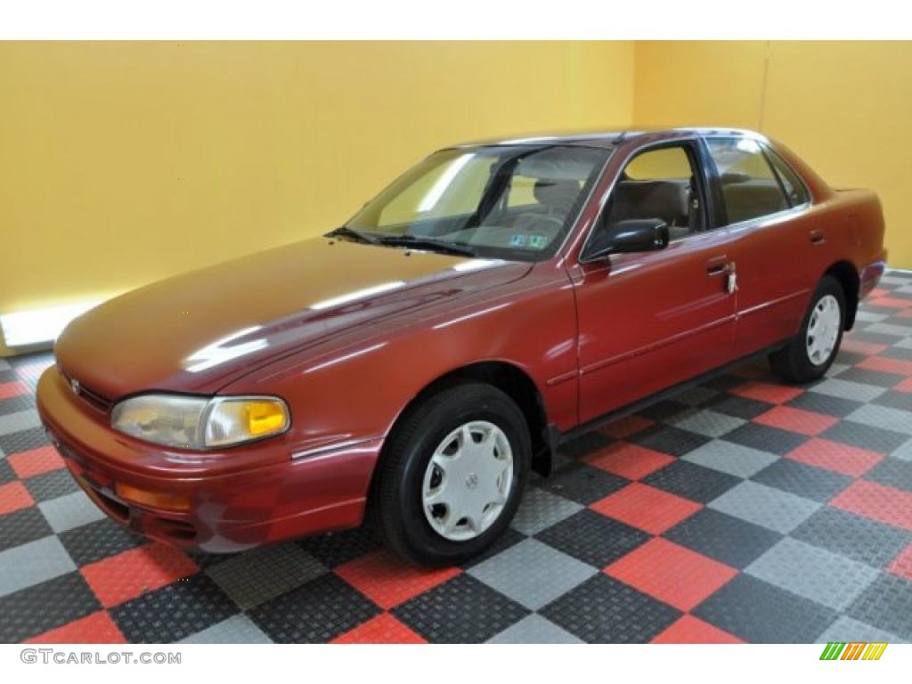 1995 Camry DX Sedan - Sunfire Red Metallic / Beige photo #3