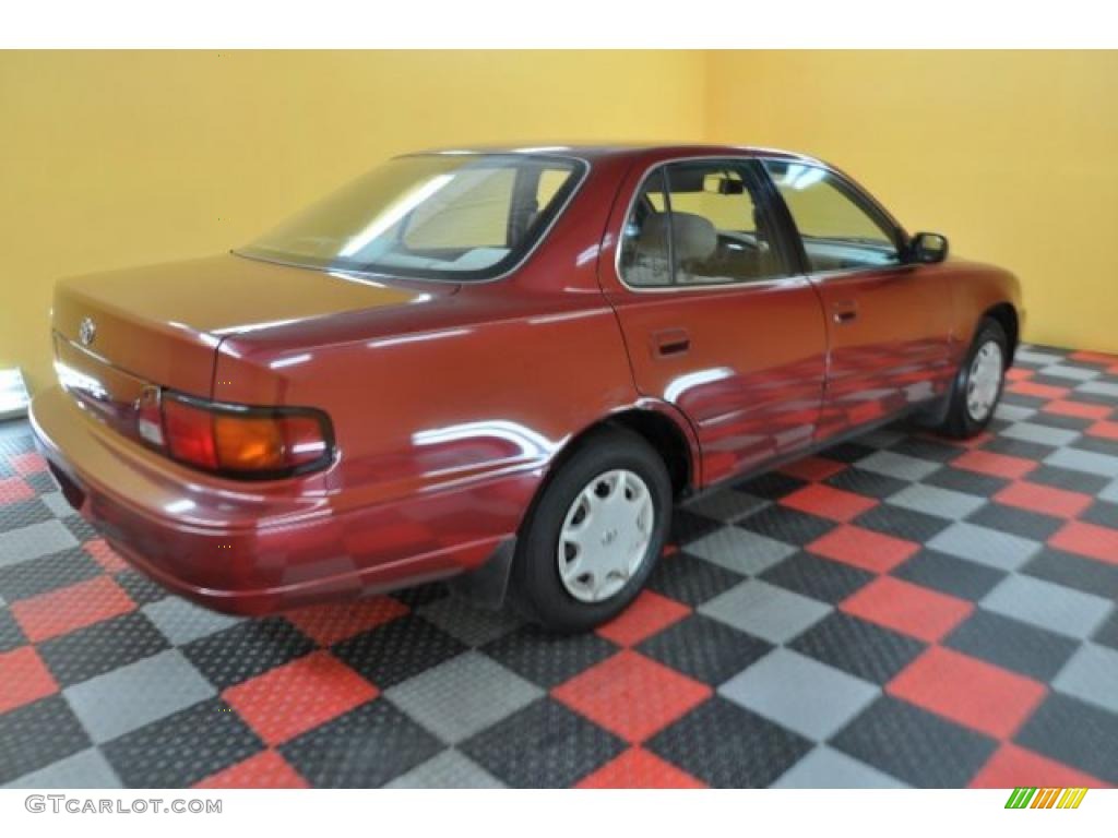 1995 Camry DX Sedan - Sunfire Red Metallic / Beige photo #6
