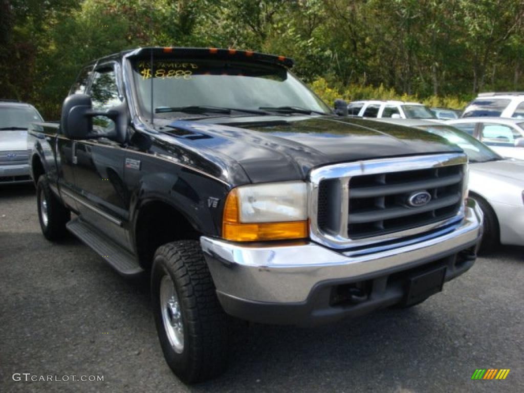 2000 F250 Super Duty XLT Extended Cab 4x4 - Black / Medium Parchment photo #1