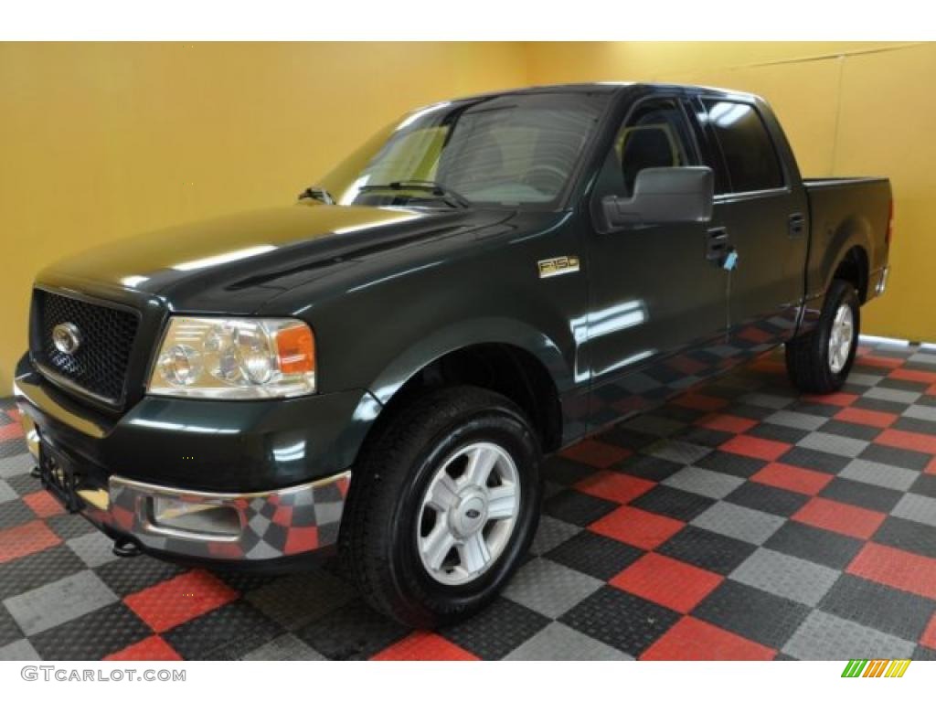 2004 F150 XLT SuperCrew 4x4 - Aspen Green Metallic / Dark Flint photo #3