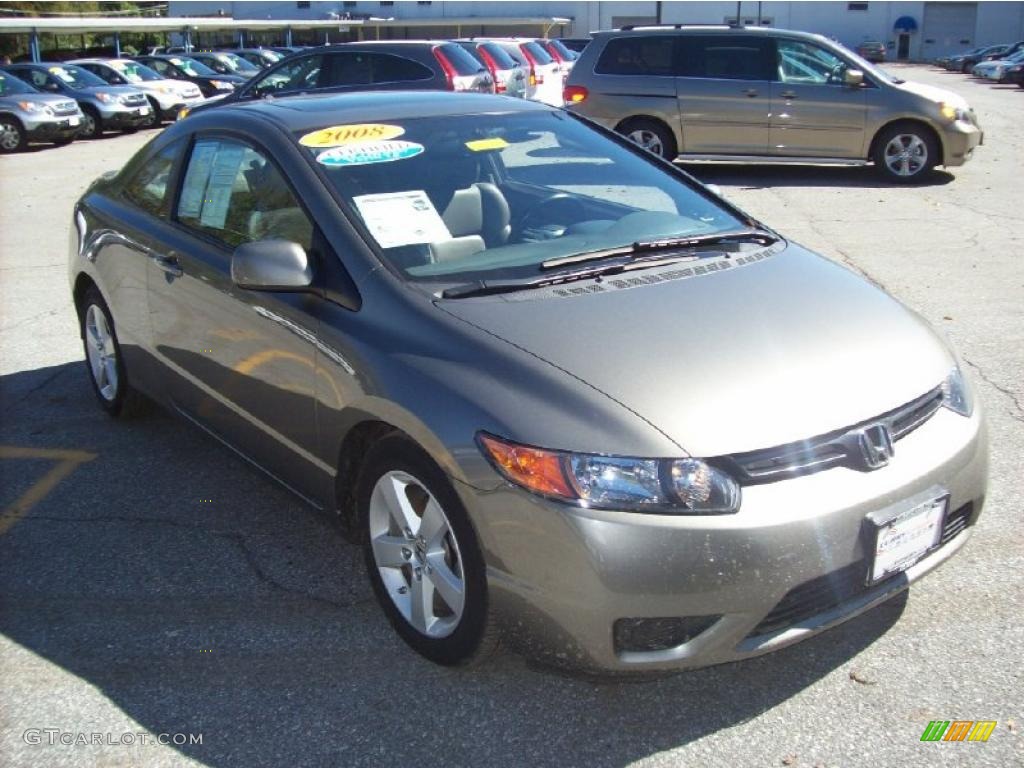 2008 Civic EX-L Coupe - Galaxy Gray Metallic / Gray photo #1