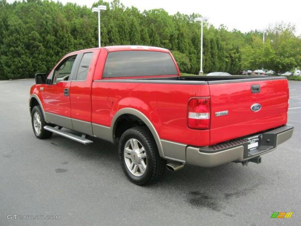 2005 F150 XLT SuperCab - Bright Red / Tan photo #2