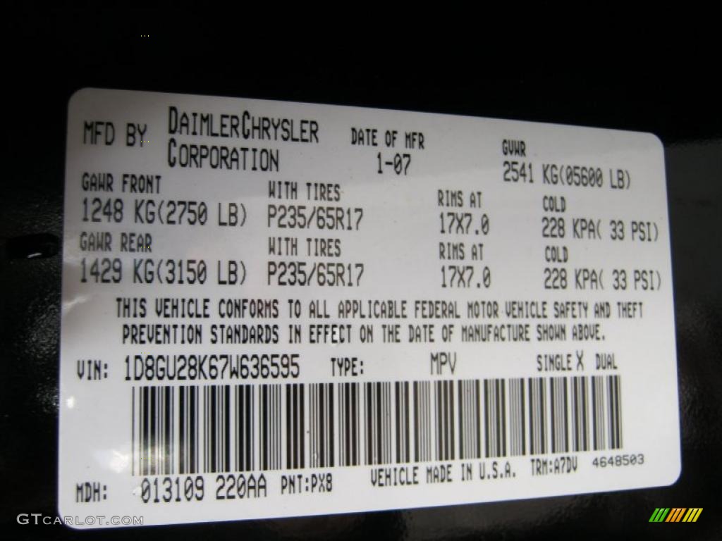 2007 Nitro Color Code PX8 for Black Photo #37517878