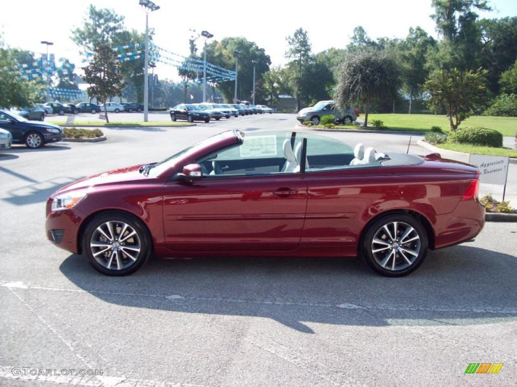 2011 C70 T5 - Flamenco Red Metallic / Soverign Hide Calcite Leather/Off Black photo #3