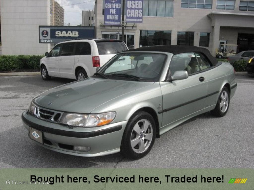 2002 Sun Green Metallic Saab 9 3 Se Convertible 37492638 Gtcarlot 2002 9 3 Se Convertible Sun Green Metallic Sand Beige Photo 1