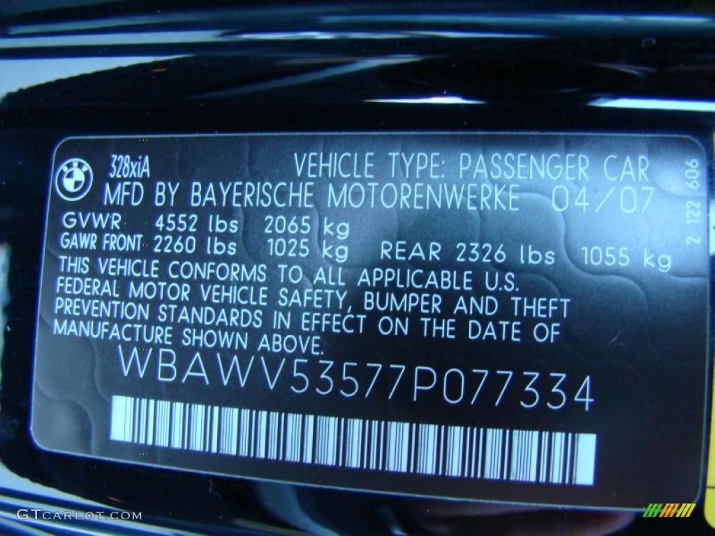2007 BMW 3 Series 328xi Coupe Info Tag Photo #37529143