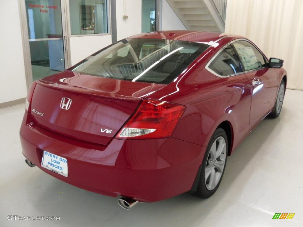 2011 Accord EX-L V6 Coupe - San Marino Red / Black photo #4