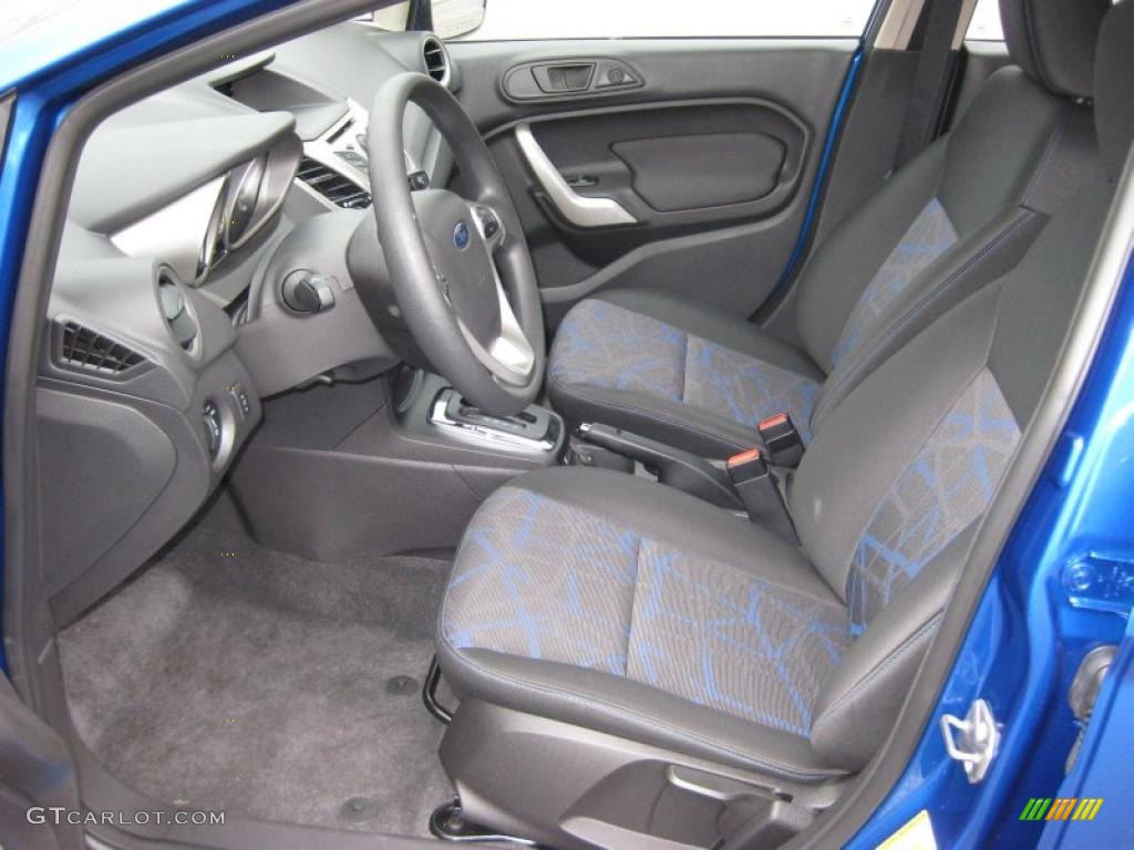 Charcoal Black/Blue Cloth Interior 2011 Ford Fiesta SE Hatchback Photo #37534356