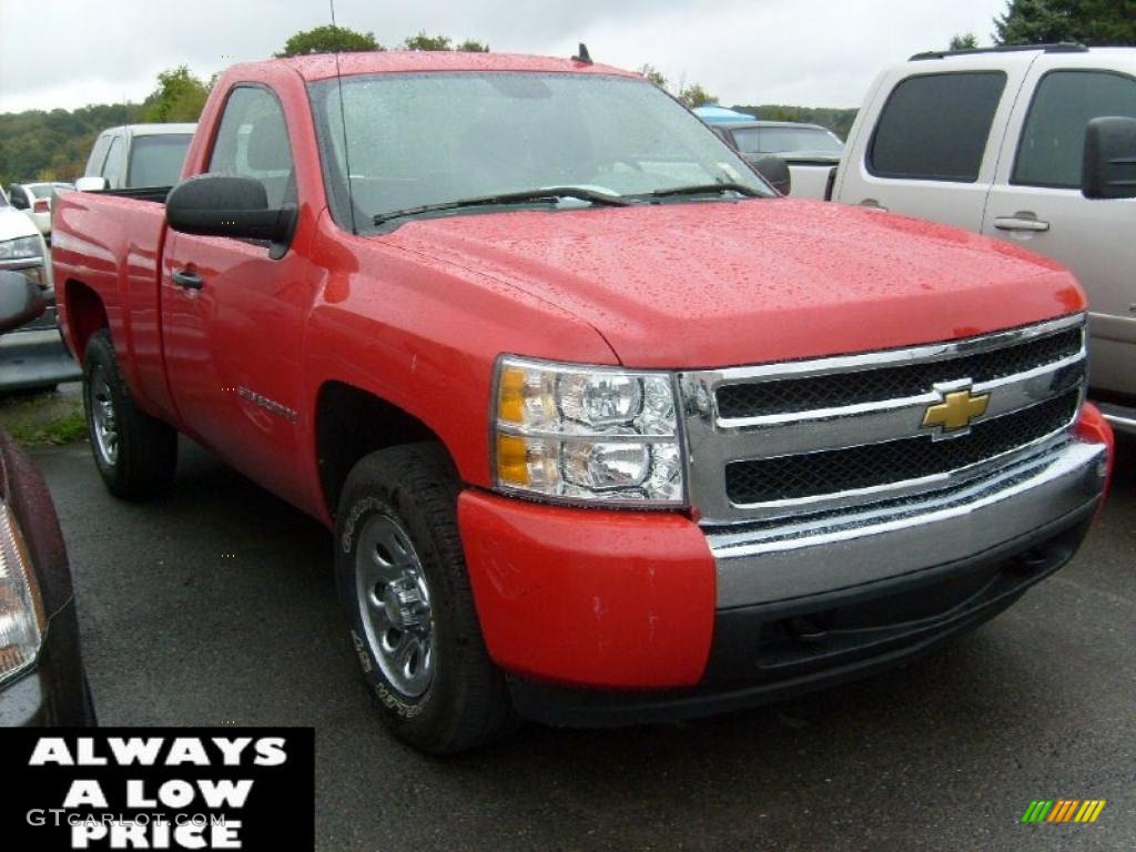 2008 Silverado 1500 Work Truck Regular Cab 4x4 - Victory Red / Dark Titanium photo #1