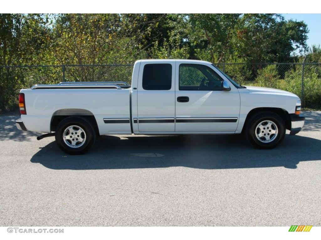 2000 Silverado 1500 LS Extended Cab - Summit White / Medium Oak photo #2