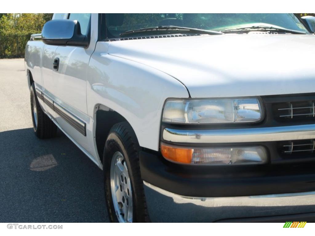 2000 Silverado 1500 LS Extended Cab - Summit White / Medium Oak photo #10