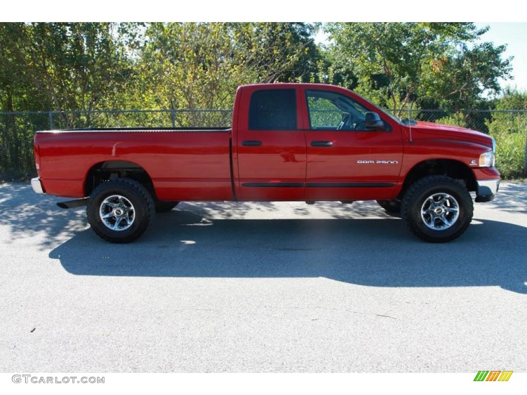 2005 Ram 2500 SLT Quad Cab 4x4 - Flame Red / Taupe photo #2