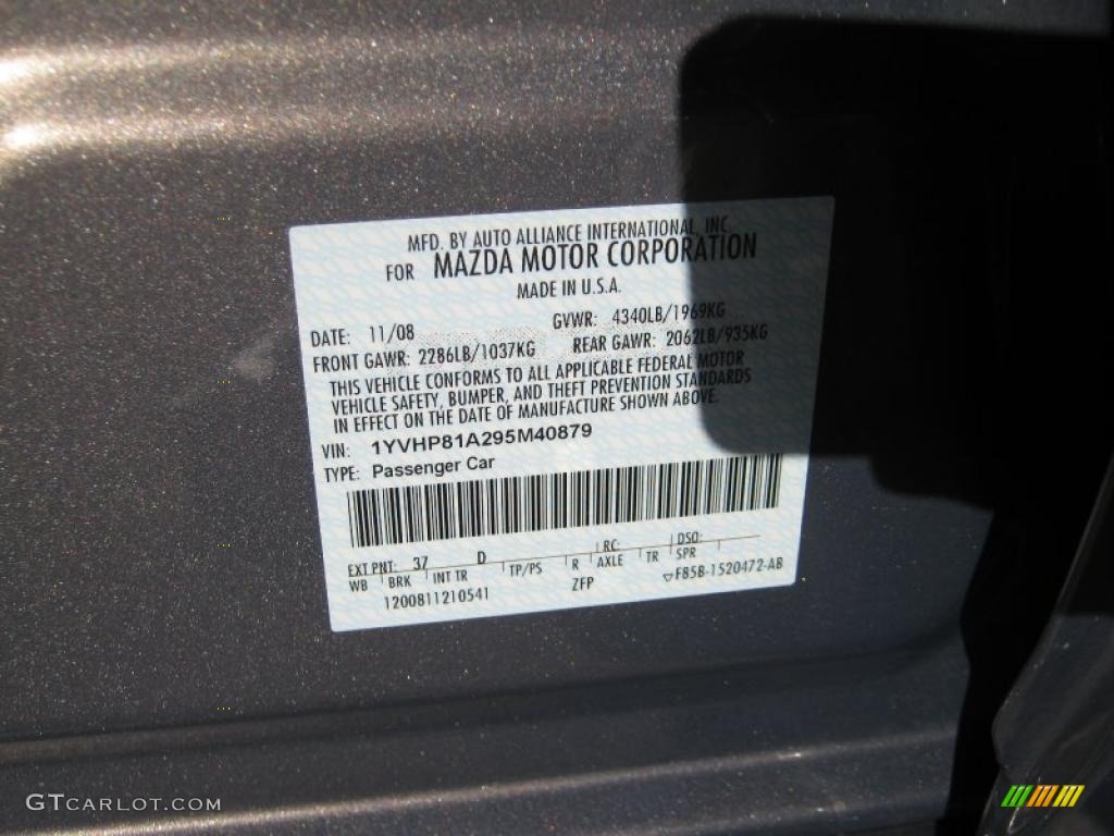 2009 MAZDA6 i Sport - Comet Gray Mica / Black photo #26