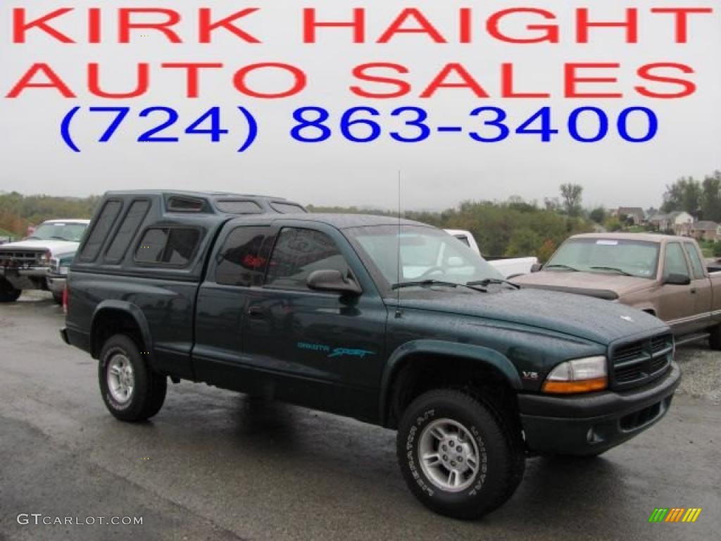 1998 Dakota Sport Extended Cab 4x4 - Forest Green / Agate photo #1