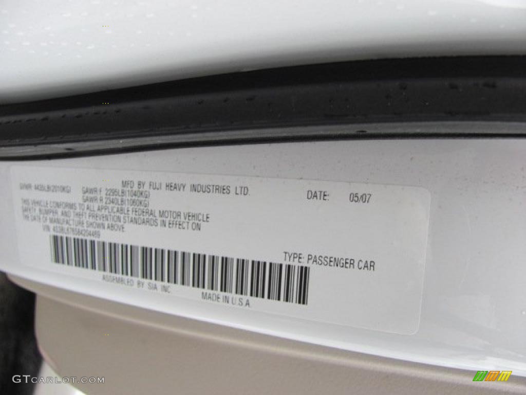 2008 Legacy 2.5 GT Limited Sedan - Satin White Pearl / Warm Ivory photo #14