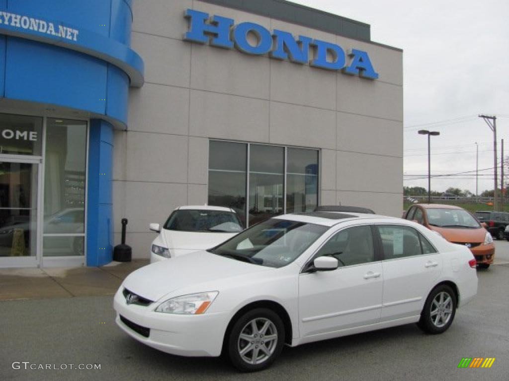 2003 Accord EX V6 Sedan - Taffeta White / Ivory photo #1