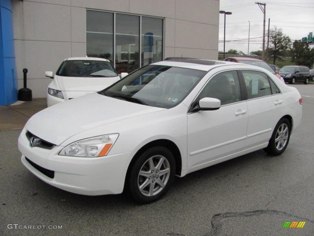 2003 Accord EX V6 Sedan - Taffeta White / Ivory photo #2