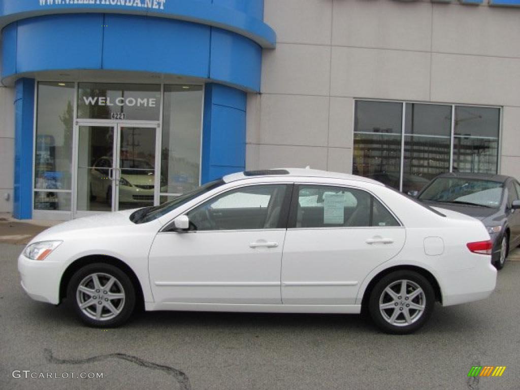 2003 Accord EX V6 Sedan - Taffeta White / Ivory photo #3
