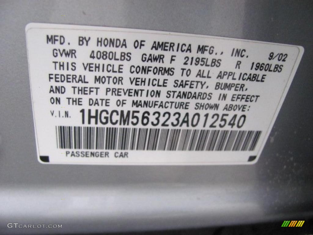 2003 Accord LX Sedan - Satin Silver Metallic / Gray photo #14