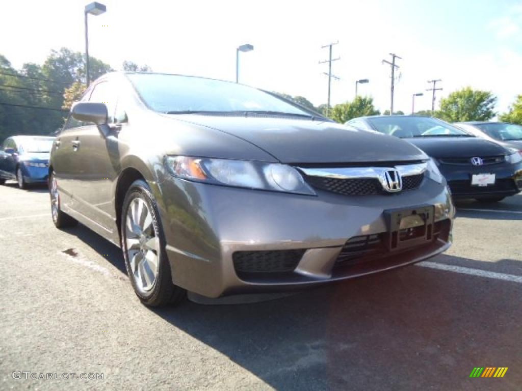 2010 Civic EX Sedan - Urban Titanium Metallic / Beige photo #1