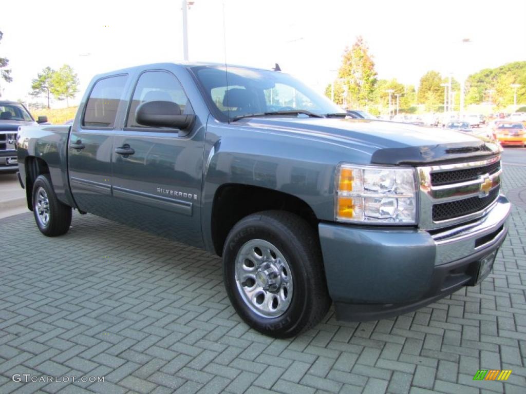 2009 Silverado 1500 Crew Cab - Blue Granite Metallic / Dark Titanium photo #7