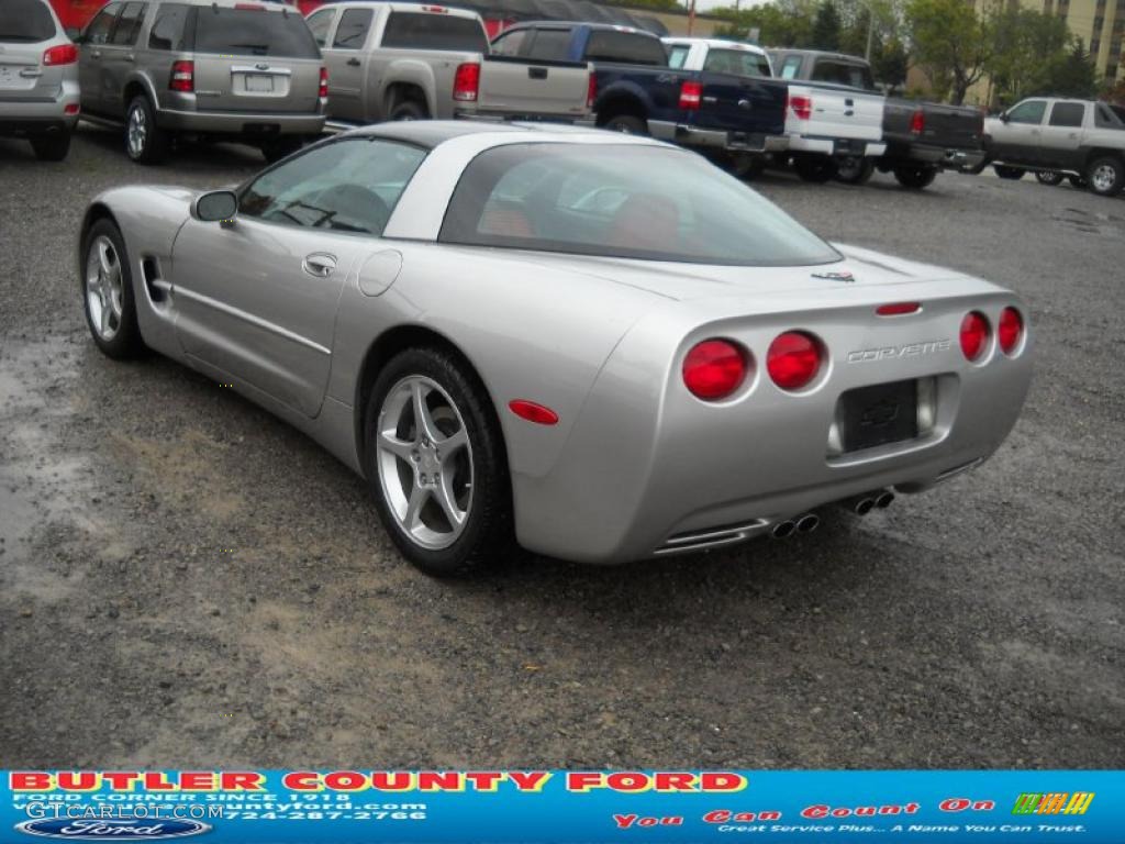 2004 Corvette Coupe - Machine Silver Metallic / Torch Red photo #4