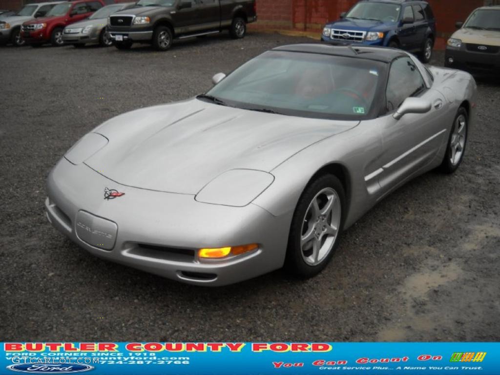 2004 Corvette Coupe - Machine Silver Metallic / Torch Red photo #14