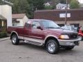 1997 Dark Toreador Red Metallic Ford F150 XLT Extended Cab 4x4  photo #2