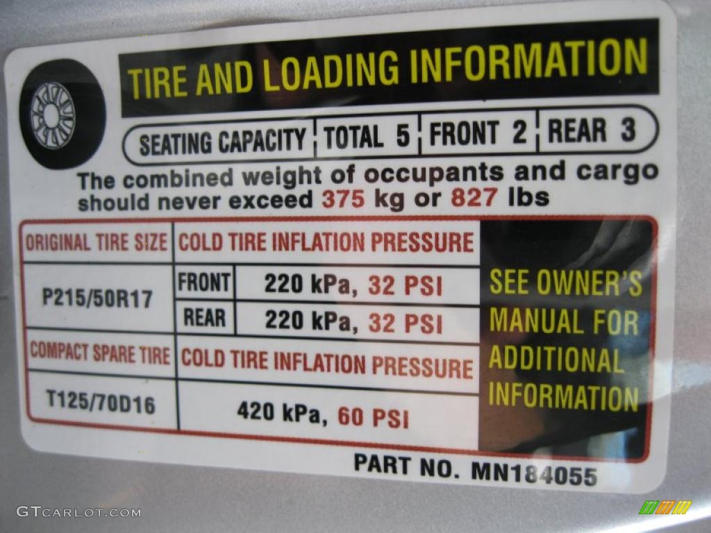 2005 Chrysler Sebring Limited Coupe Info Tag Photo #37567514
