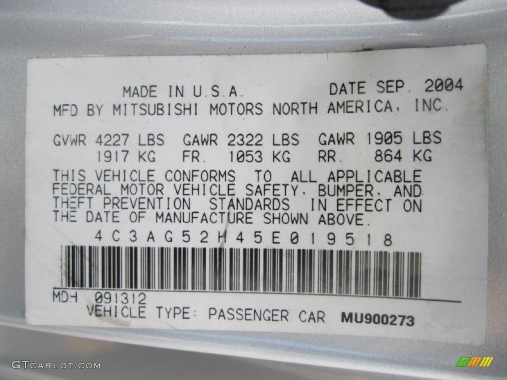 2005 Chrysler Sebring Limited Coupe Info Tag Photos