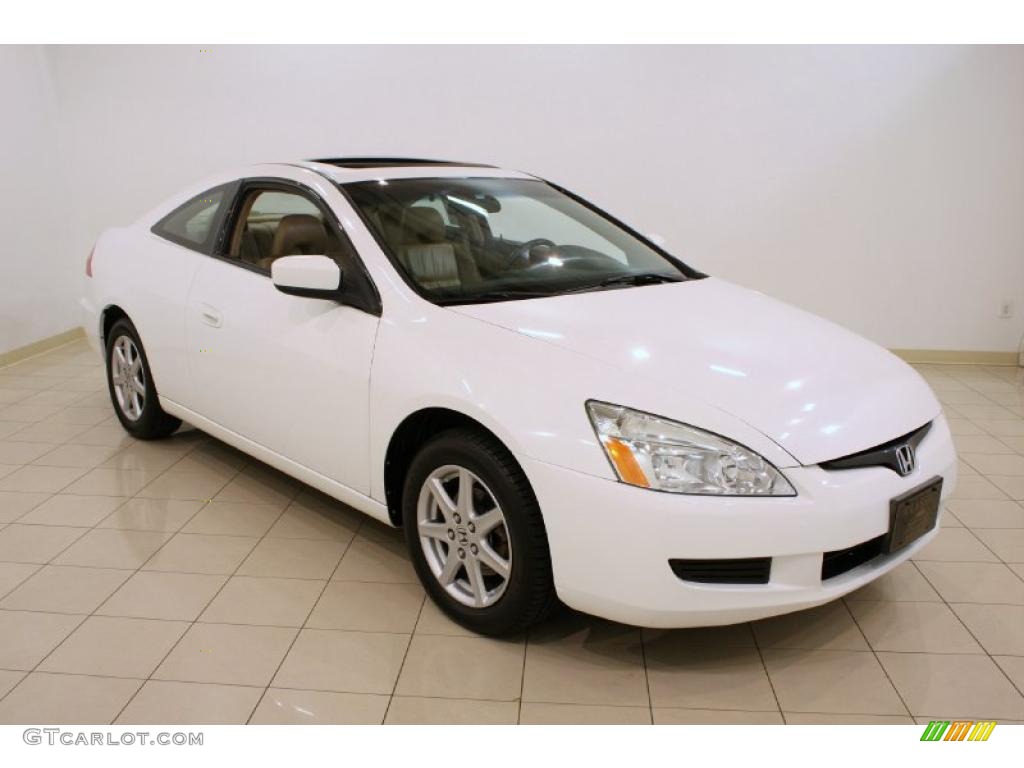 2003 Accord EX V6 Coupe - Taffeta White / Ivory photo #1