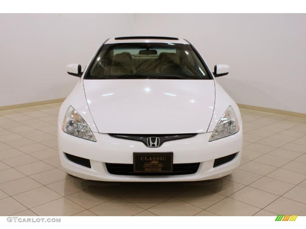 2003 Accord EX V6 Coupe - Taffeta White / Ivory photo #2
