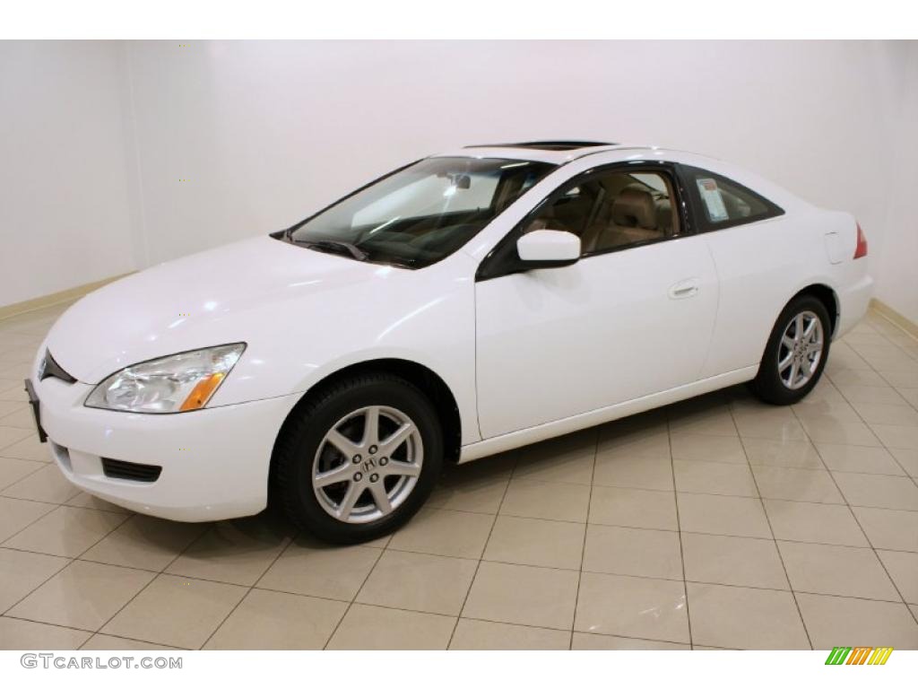 2003 Accord EX V6 Coupe - Taffeta White / Ivory photo #3