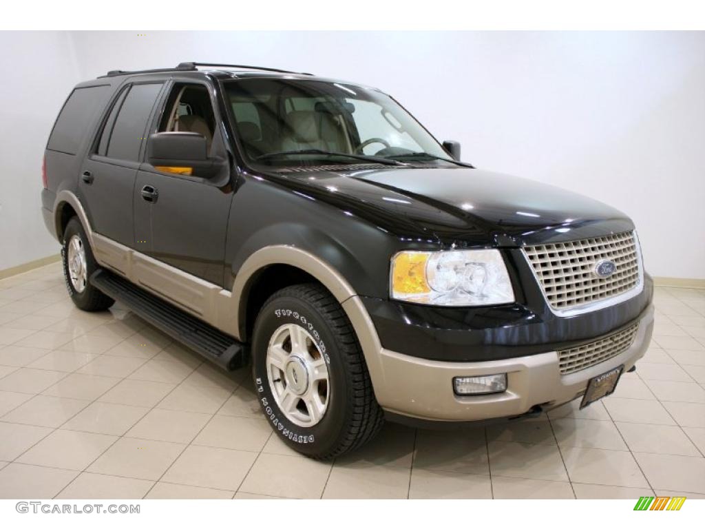 2003 Expedition Eddie Bauer 4x4 - Black Clearcoat / Medium Parchment photo #1