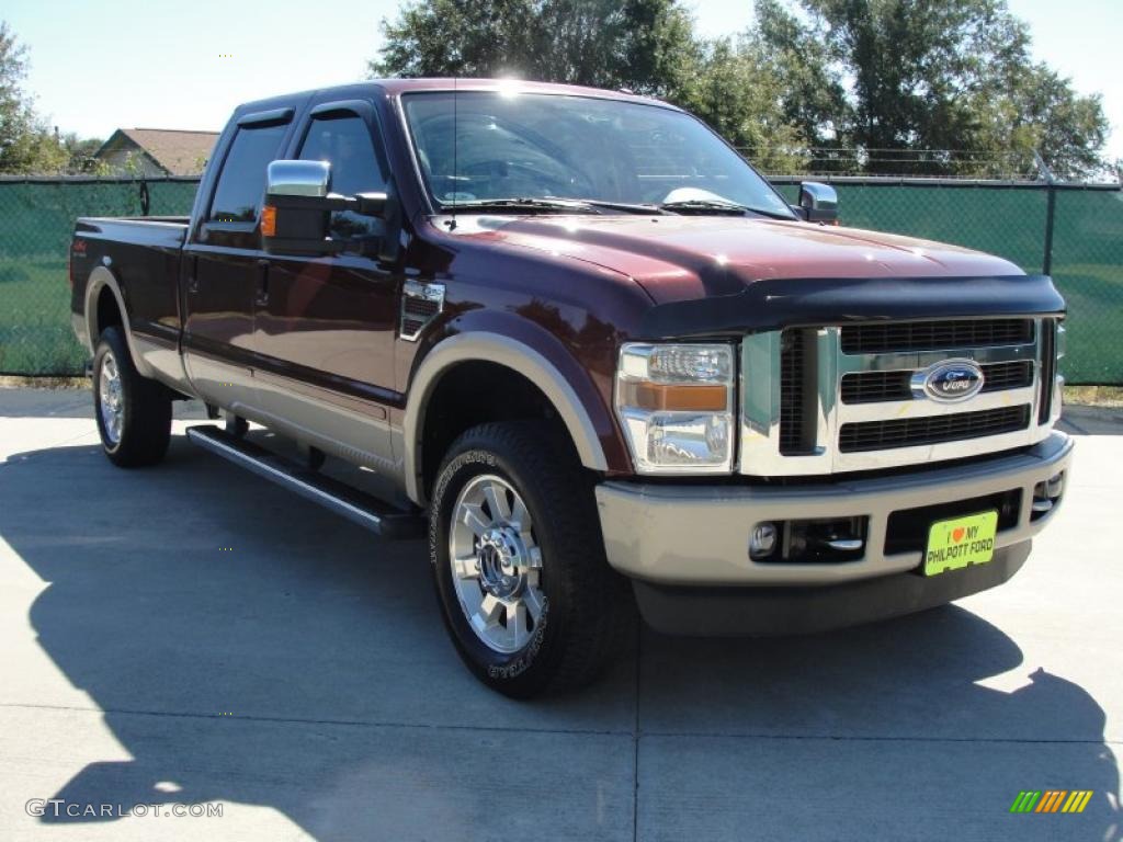 2009 F350 Super Duty King Ranch Crew Cab 4x4 - Royal Red Metallic / Chaparral Leather photo #1