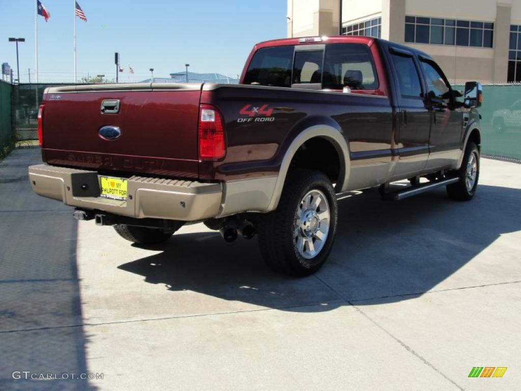 2009 F350 Super Duty King Ranch Crew Cab 4x4 - Royal Red Metallic / Chaparral Leather photo #3